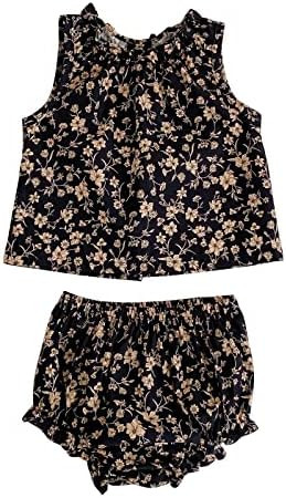 HOOLCHEAN Baby Infant Girls Summer Vintage Flower Ruffled 2PCS Set Sleeveless Top Dress Shirt and... | Amazon (US)