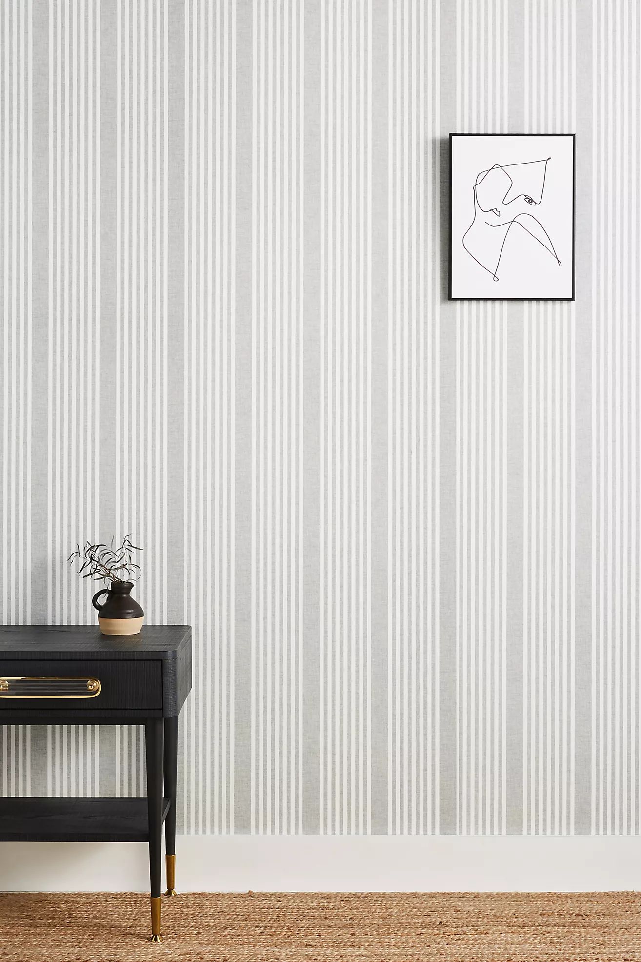 French Linen Stripe Wallpaper | Anthropologie (US)