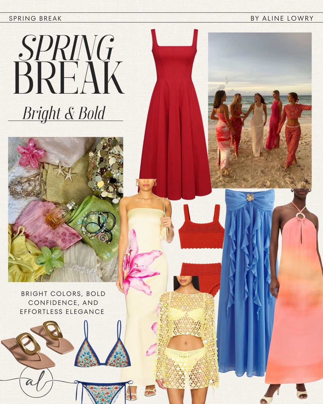 Spring break fashion trends - Bright and bold: colorful outfits 
Vacation dresses, swimwear, and accessories 

#LTKootd #LTKU #LTKSeasonal