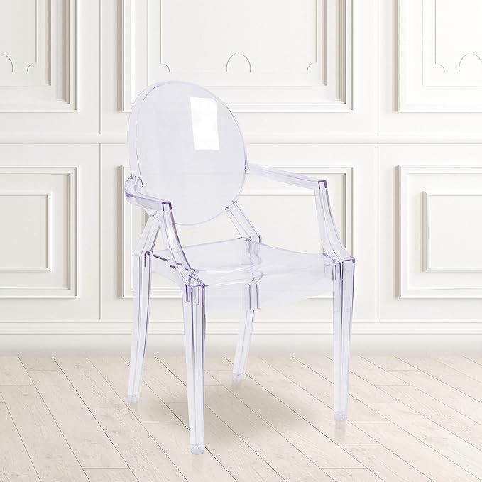 Flash Furniture 4 Pack Ghost Chair with Arms in Transparent Crystal | Amazon (US)