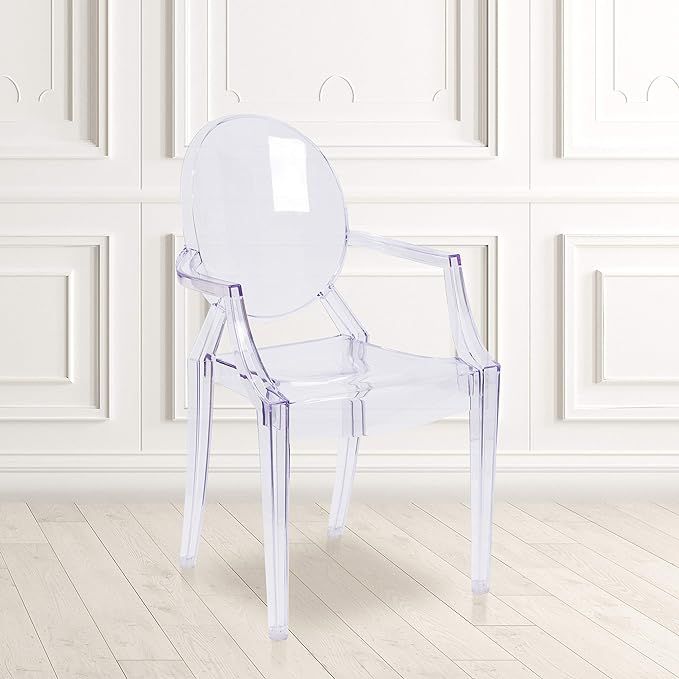 Flash Furniture 4 Pack Ghost Chair with Arms in Transparent Crystal | Amazon (US)
