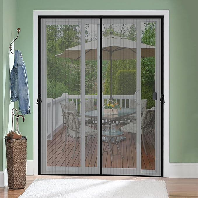 Magnetic Screen Door for 48 x 96 Inch French Door, Screen Itself Size: 50" x 97", Glass Sliding D... | Amazon (US)