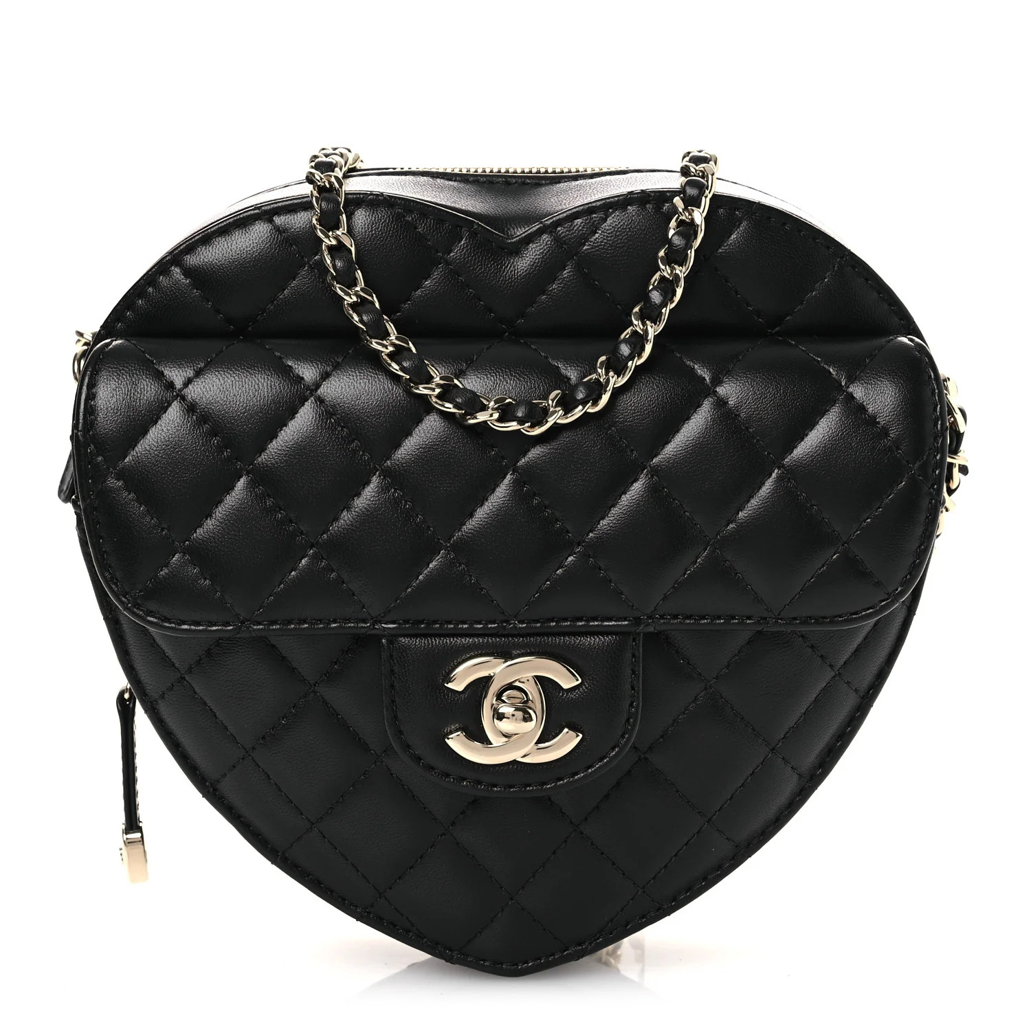 Lambskin Quilted CC In Love Heart Bag Black | FASHIONPHILE (US)