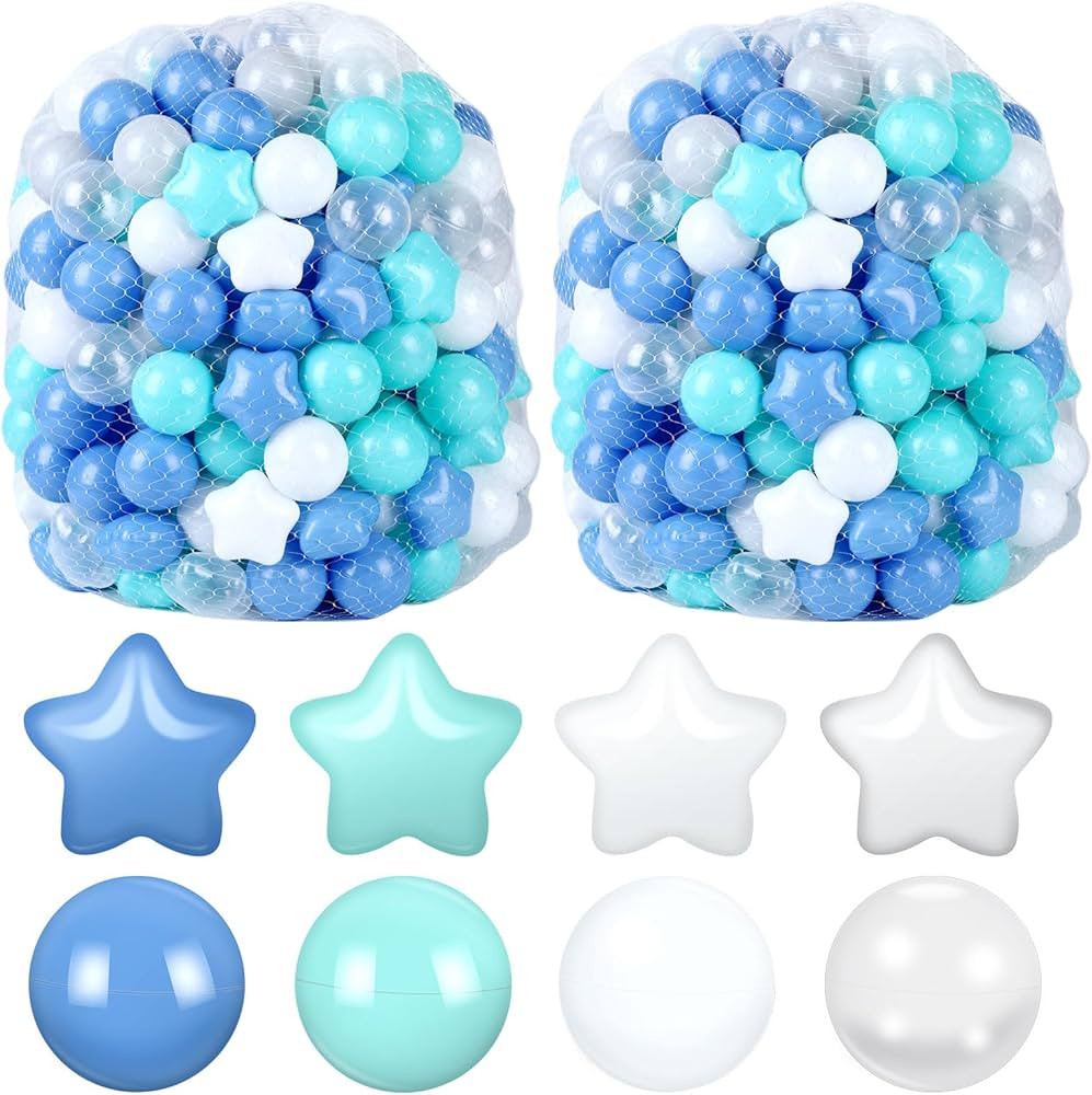 Meooeck 600 Pcs Star Balls Plastic Balls Children's Toy Balls Proof Ocean Balls for Baby Toddlers... | Amazon (US)
