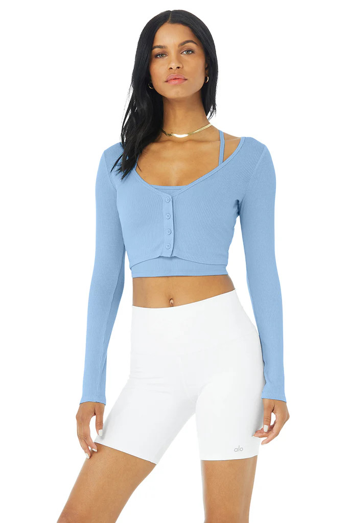 Ribbed Cropped Whisper Cardigan | Alo Yoga (US)