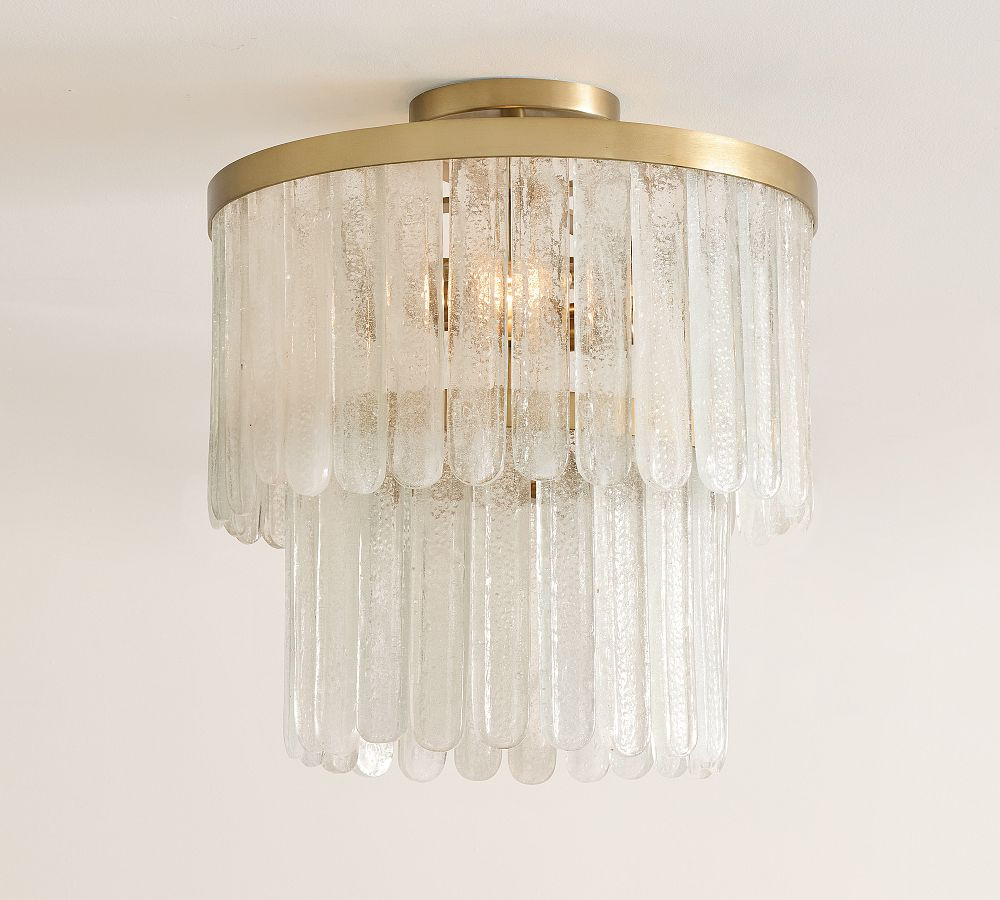 Kiara Tiered Glass Round Flush Mount (15") | Pottery Barn (US)
