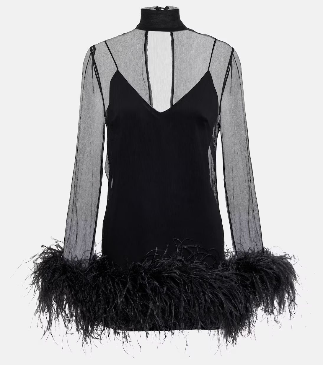 Feather-trimmed minidress | Mytheresa (US/CA)