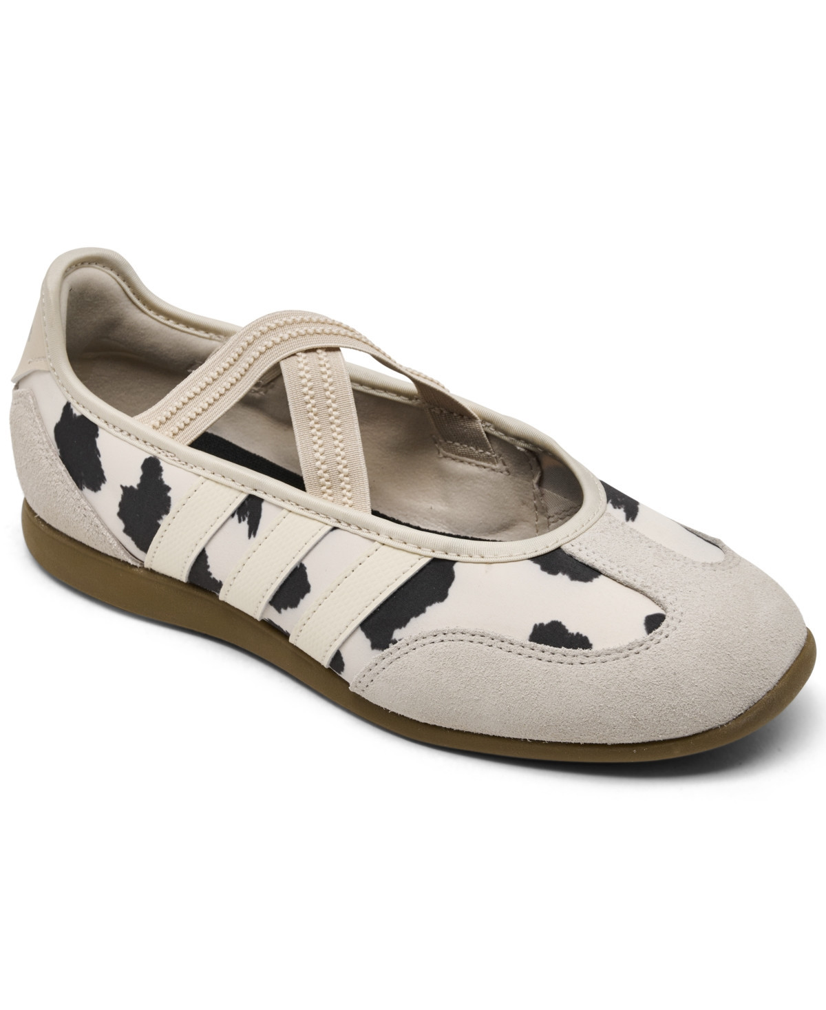 Adidas Women's Barreda Mary Jane Cow Print Sneakers from Finish Line - White, Crystal Linen | Macy's