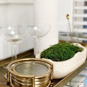 Antique Brass and Glass Coasters, Set of 4 | Williams-Sonoma