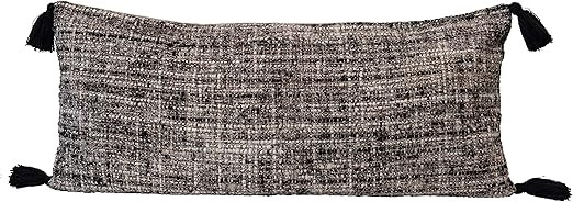 Creative Co-Op Woven Bouclé Lumbar Tassels, Multi Color Pillow | Amazon (US)
