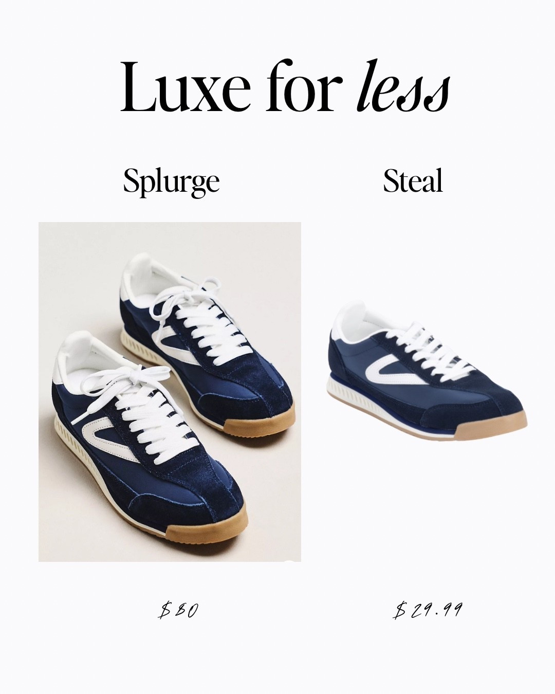 Luxe for less: Tretorn sneakers from my post yesterday for less than half the cost! And they are in the cutest navy shade of blue. Perfect for a blue and white Christmas! 

Anthropologie, Marshall's finds, tennis shoes, mom shoes, over 4 0 style

#LTKGiftGuide #LTKHoliday #LTKFindsUnder50