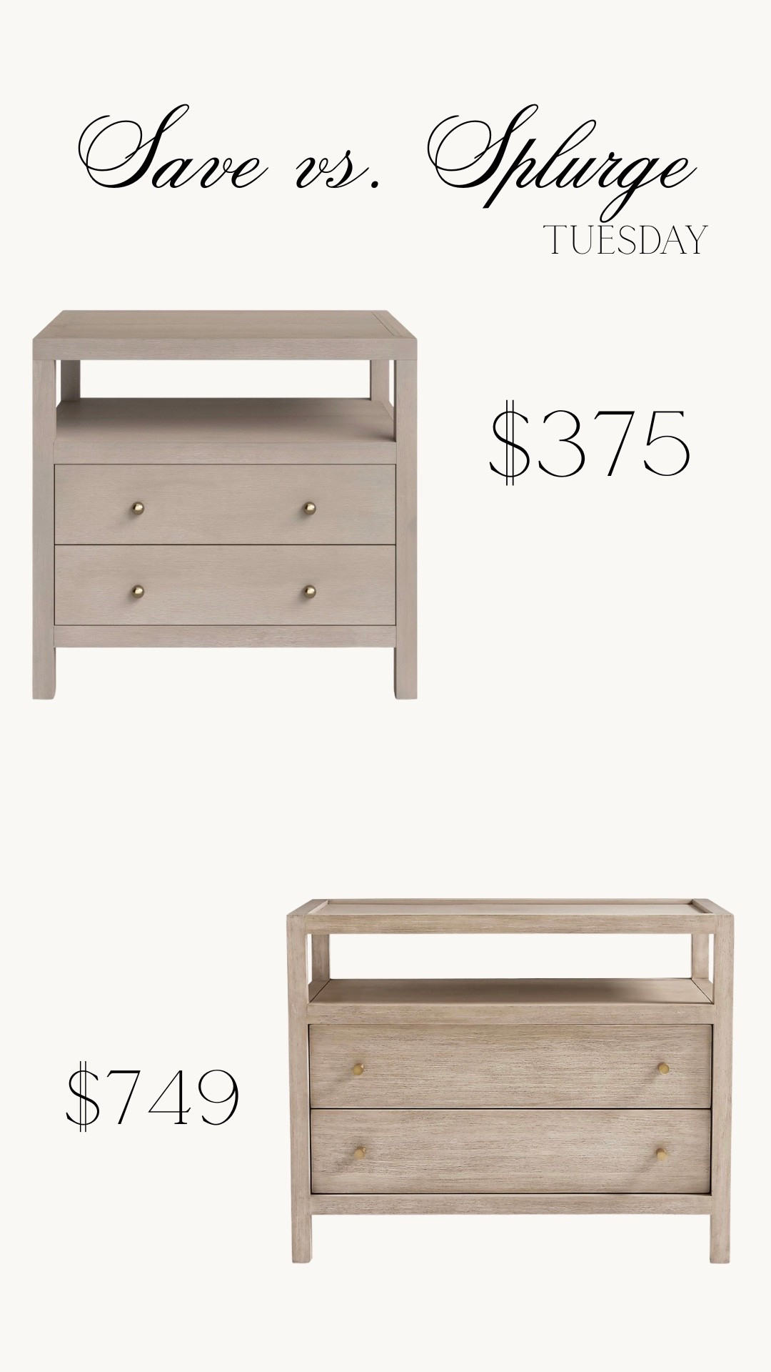The look for less is looking pretty good. 🤍 Which one are you choosing—Save for $375 or Splurge for $749? Both have the same timeless, neutral style with just a different price tag.

#LTKHome #LTKSaleAlert