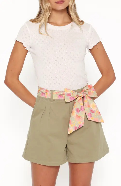 Petal & Pup Darla Pointelle Baby Tee in White at Nordstrom, Size Medium | Nordstrom