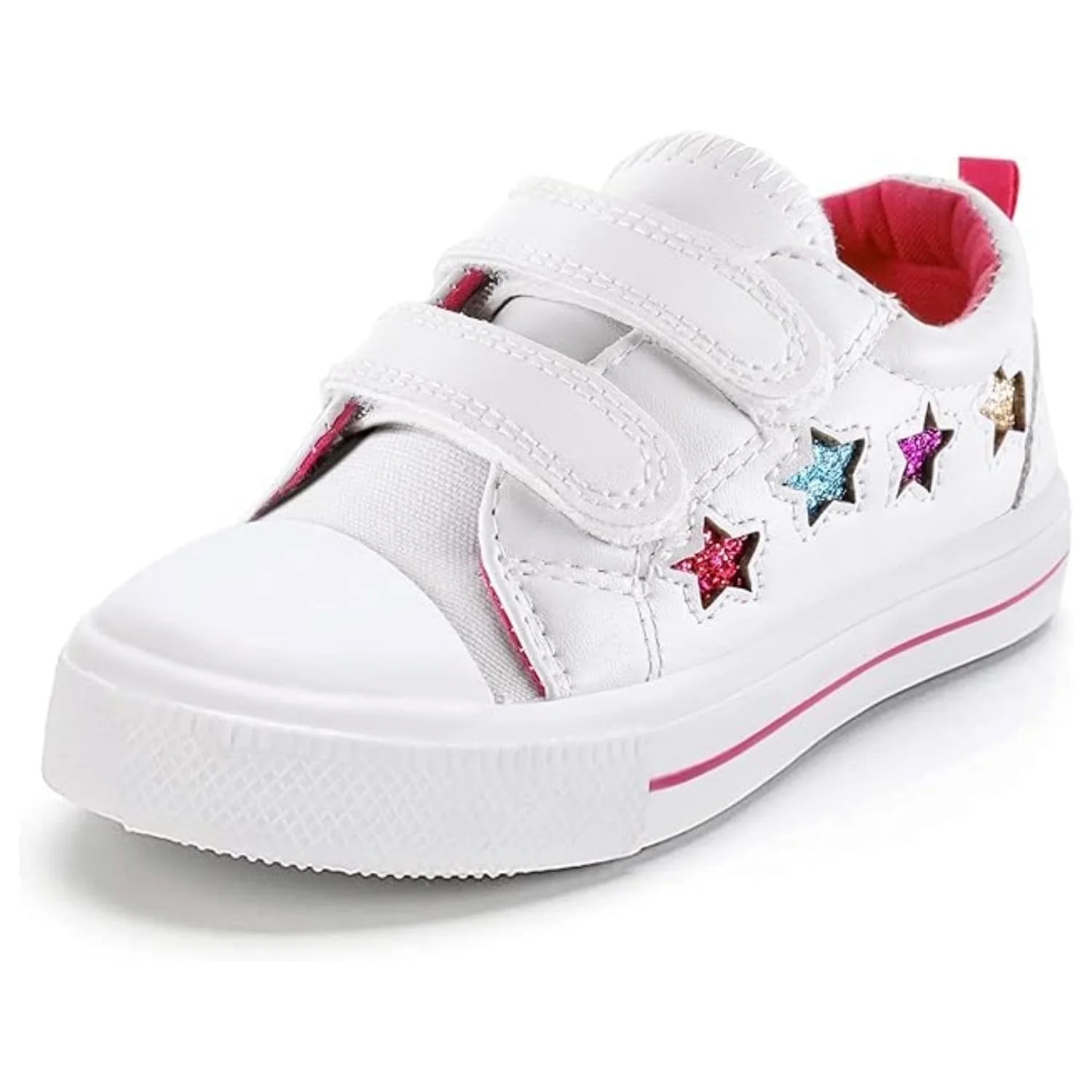 Bocca Kid's Walking Sneakers White Stars Girls Canvas Shoes Size 8 | Walmart (US)