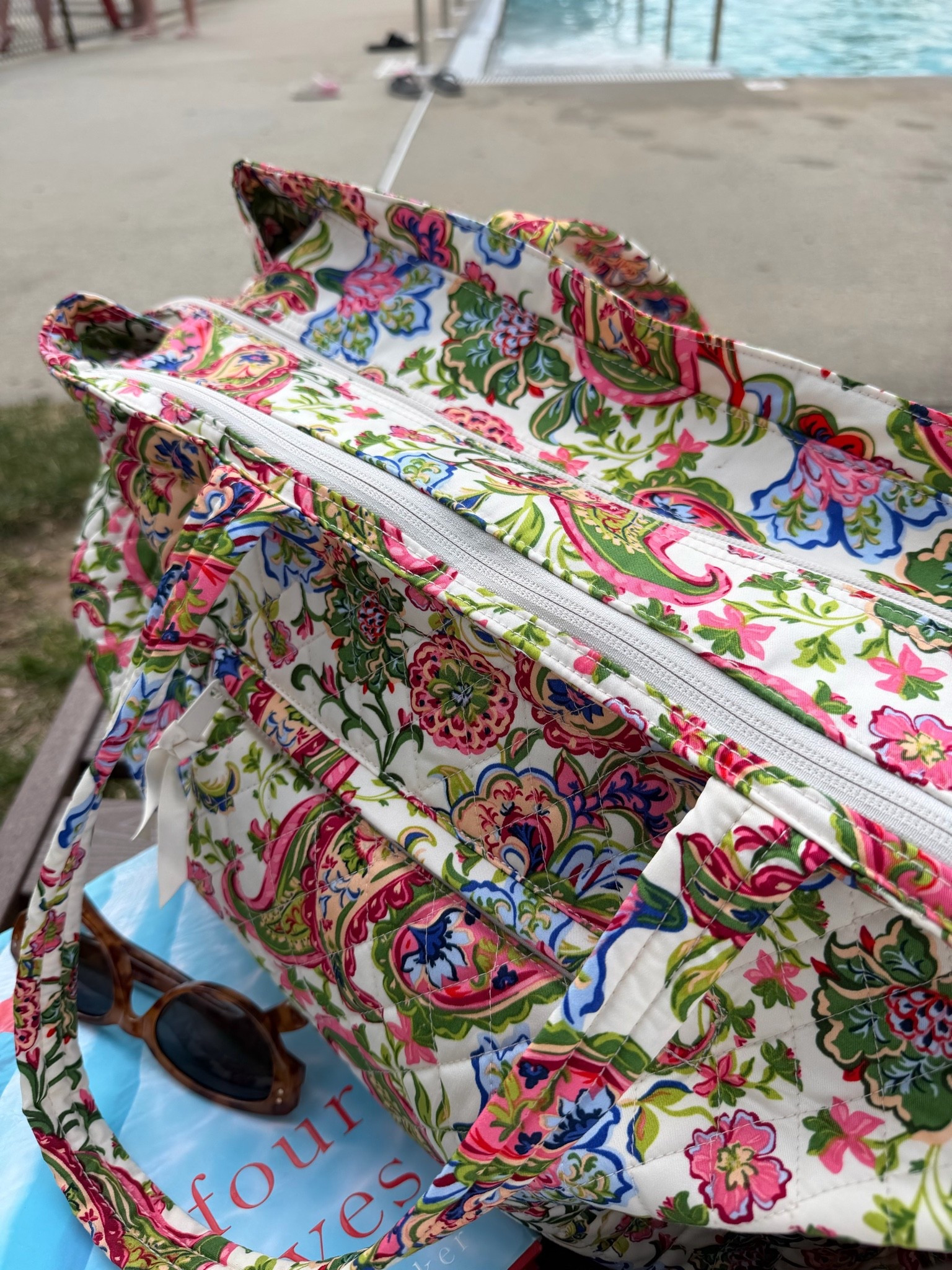As predicted, she has become my go-to pool bag already. Vera Bradley ftw.

#LTKdayinmylife #LTKmomlife #LTKSwim