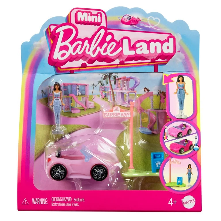 Barbie Mini BarbieLand Doll & Vehicle Set with 1.5-inch Doll & Convertible Car with Color-Change | Walmart (US)