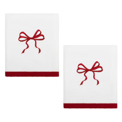 Avanti Linens Christmas Bows 2-Pack Hand Towel Set | Target