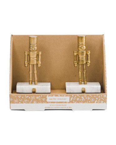 Set Of 2 Nutcracker Stocking Holders With Marble Base | Christmas In July | Marshalls | Marshalls