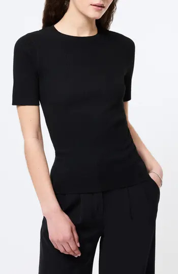 French Connection Marley Wide Rib Top in Black at Nordstrom Rack, Size Small | Nordstrom Rack