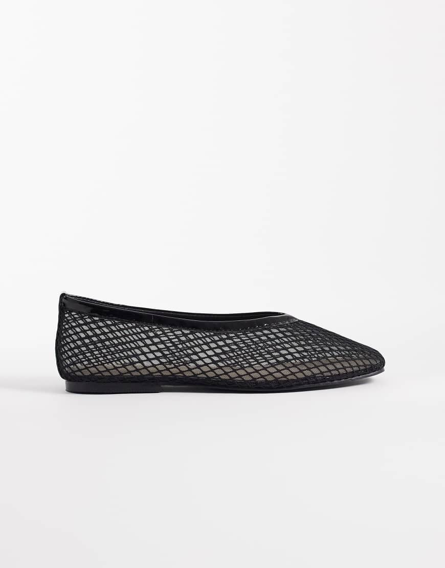 SEQWL – Flache Ballerinas aus gewebtem Netzstoff in Schwarz | ASOS (Global)
