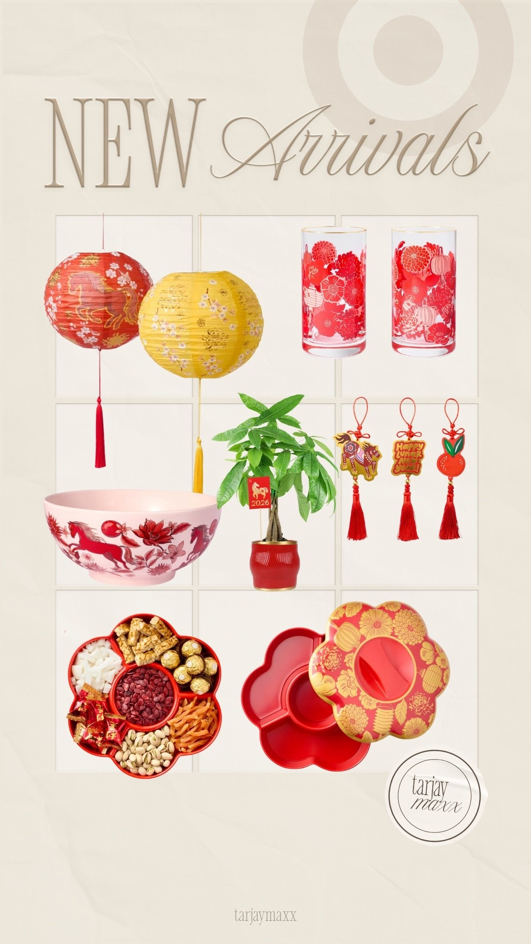 Happy Lunar New Year! 🧧 Target really outdid themselves with this collection. I’m honestly obsessed with the floral details on those glasses and that horse-print serving bowl—they look so high-end but are actually super affordable. If you’re hosting or just want to add some festive touches around the house, the lanterns and that cute money tree are such easy wins! women's puffer jacket - joylab, bedroom refresh, women's effortless pull-on pants - a new day, valentines decor, signature scent, valentines outfit women, denim forum the farrah hi-rise wide jean, date night outfits, vacation outfits beach, winter outfits women, lunar new year, target finds, lunar new year decor, year of the horse, target home, festive decor, hosting essentials, lunar new year 2026, money tree, paper lanterns, kitchen aesthetic, affordable home, seasonal decor, target style, home refresh

#LTKValentine #LTKHome #LTKSeasonal