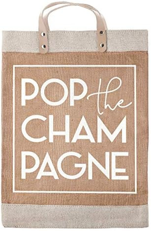 Creative Brands Wedding Collection Waterproof Jute Tote Bag, Large, Pop Champagne | Amazon (US)
