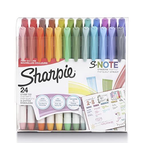 Sharpie S-Note Creative Markers, Highlighters, Assorted Colors, Chisel Tip, 24 Count | Amazon (US)