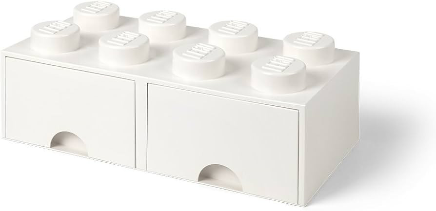 Room Copenhagen LEGO Brick Drawer, 8 Knobs, 2 Drawers, Stackable Storage Box, White | Amazon (US)