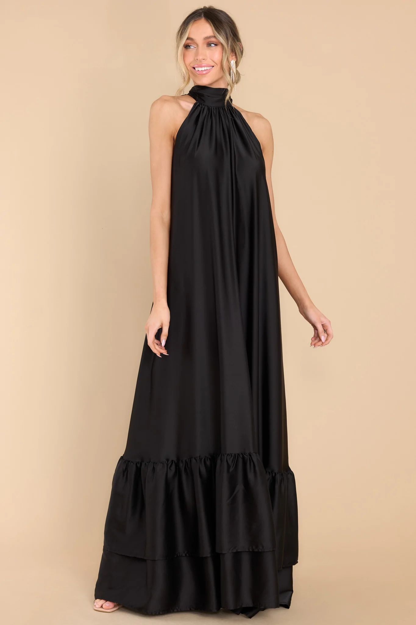 Talk About Beauty Black Maxi Dress | Red Dress 