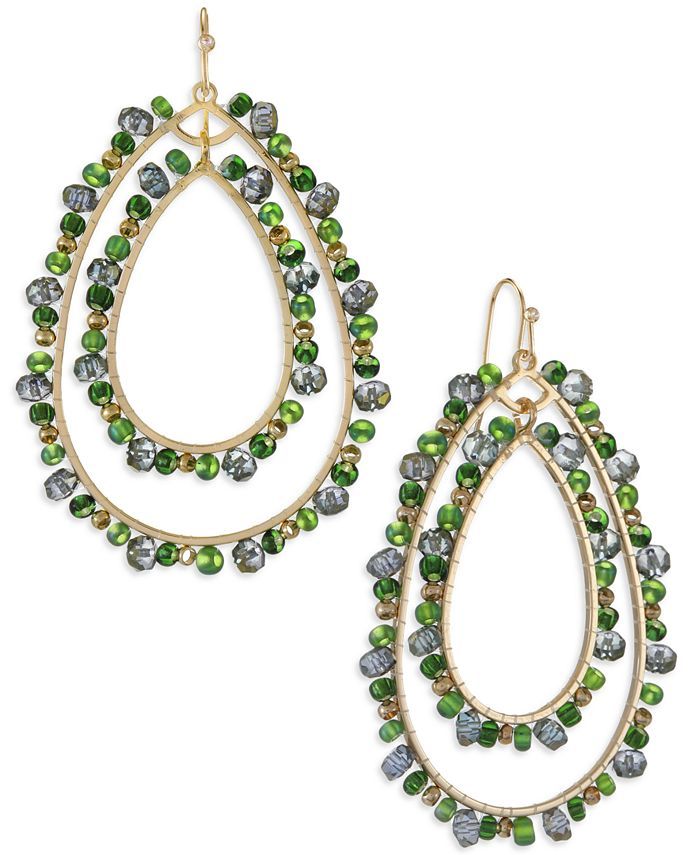 Style & Co Mixed Bead Double-Row Drop Earrings, Created for Macy's & Reviews - Earrings - Jewelry... | Macys (US)