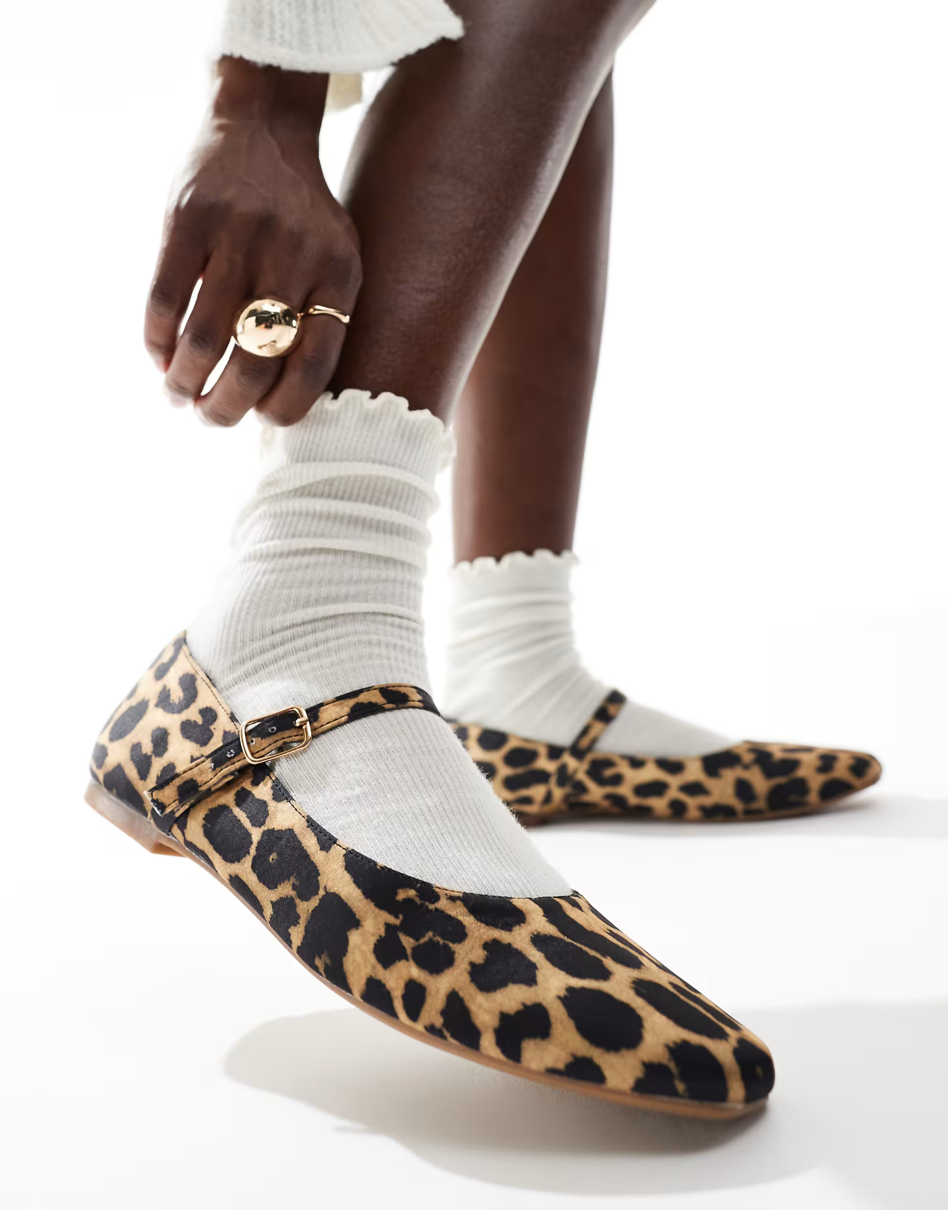 SEQWL Iris ballet shoe with bow in leopard | ASOS (Global)
