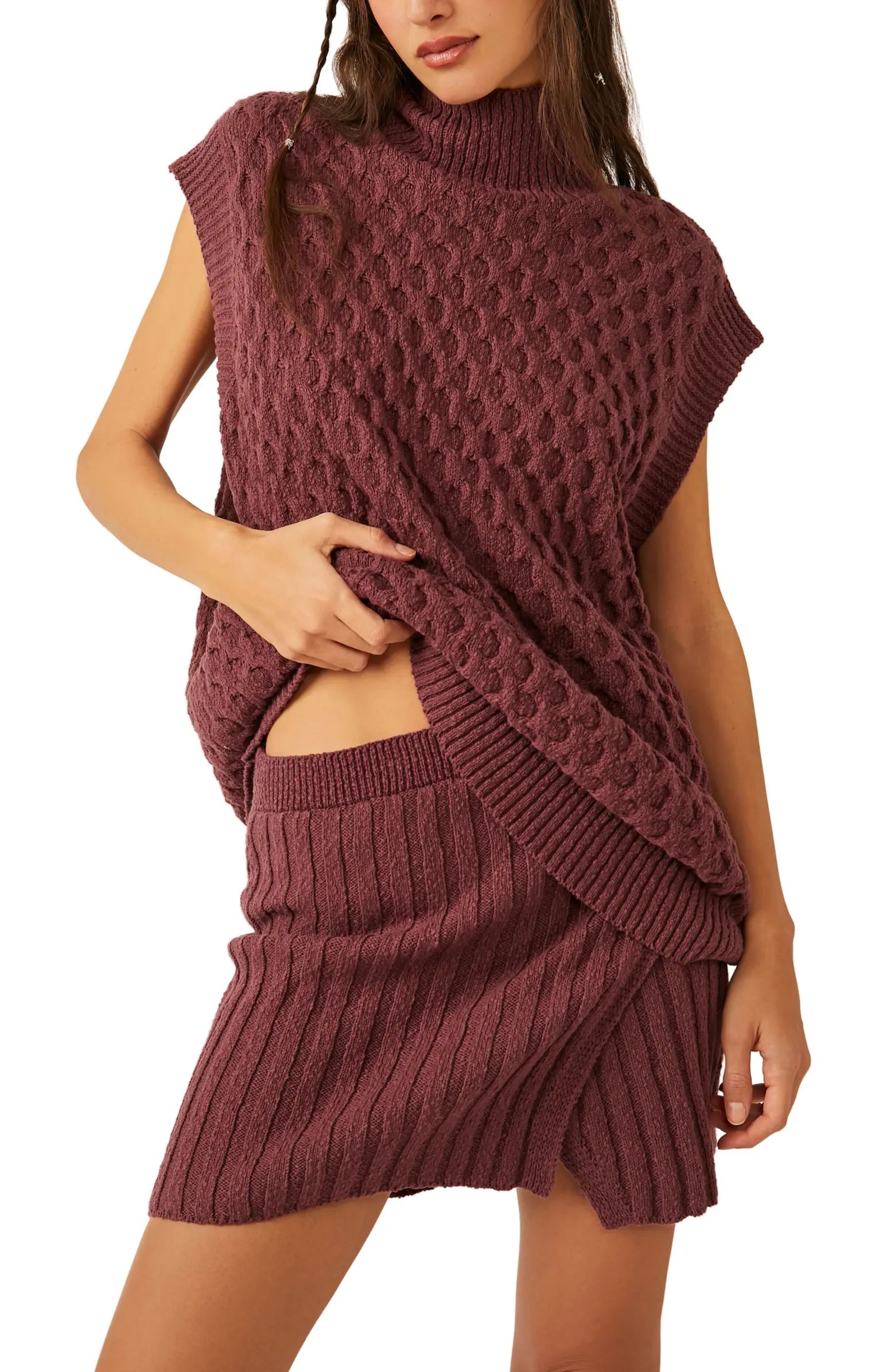 Free People Rosemary Cotton Blend Sweater & Miniskirt Set | Nordstrom | Nordstrom