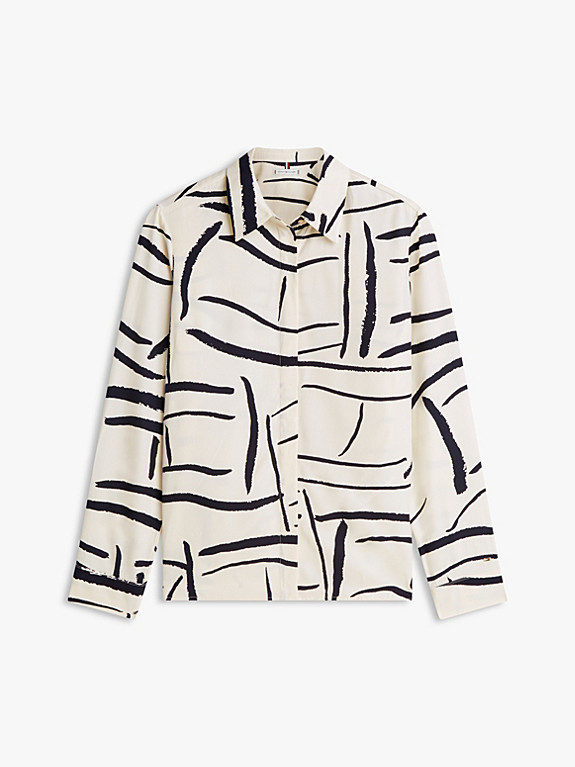 Regular Fit Gold-Tone Button Shirt | White | Tommy Hilfiger | Tommy Hilfiger UK