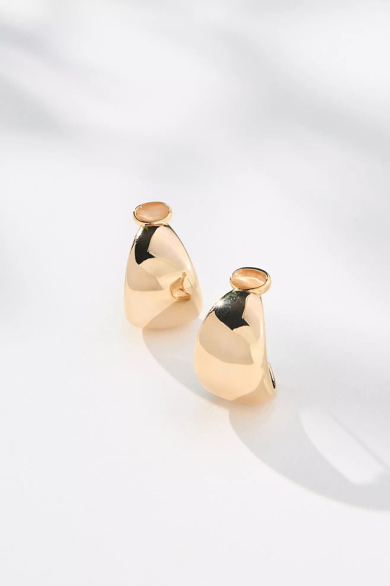 Gem-Topped Curved Drop Earrings | Anthropologie (US)