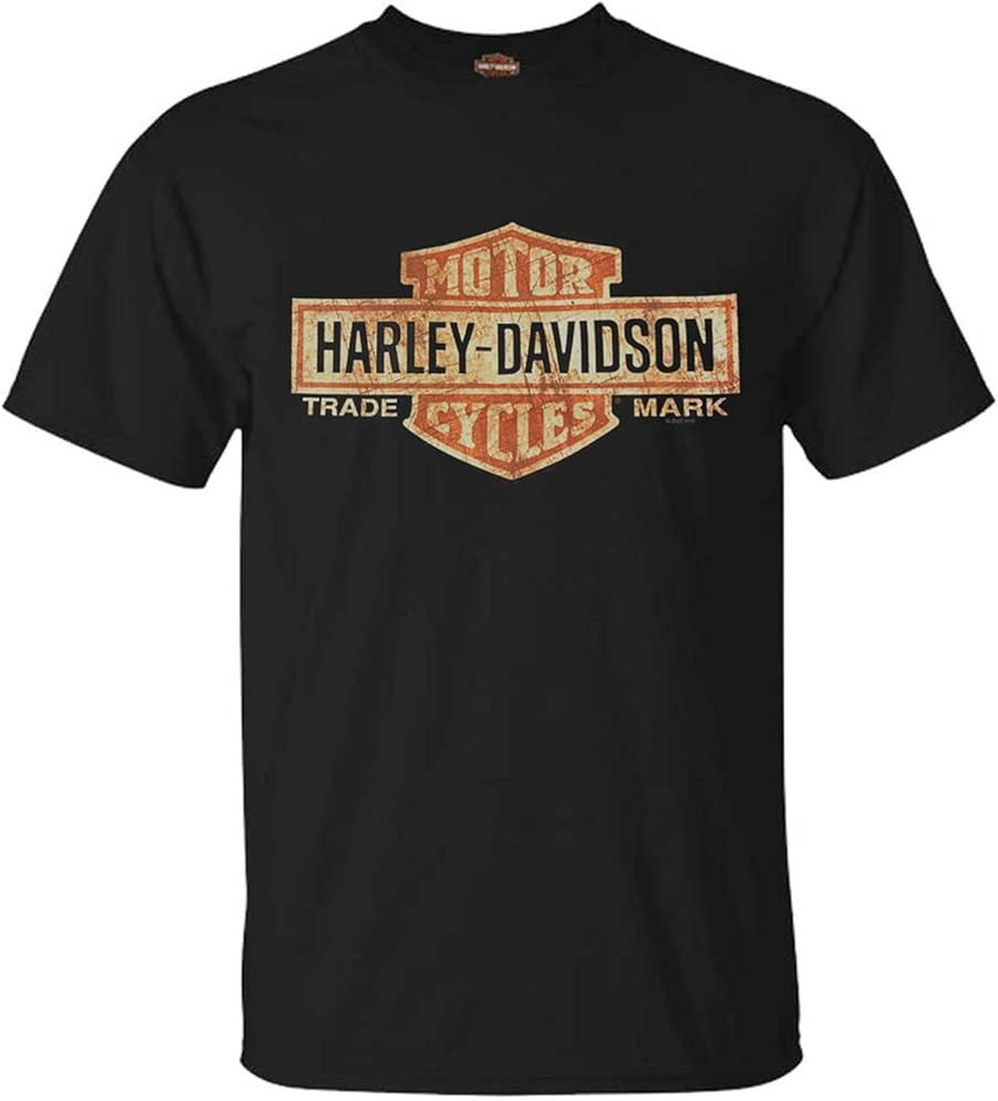 Harley-Davidson Men's Distressed Elongated Bar & Shield Black T-Shirt 30296553 | Amazon (US)