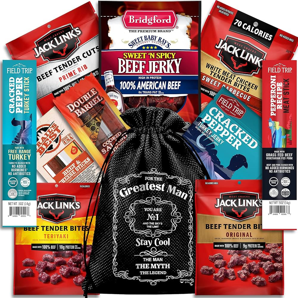 Beef Jerky Gift Baskets For Men - Dad Gifts, Birthday Gifts For Men Who Have Everything With Beef... | Amazon (US)