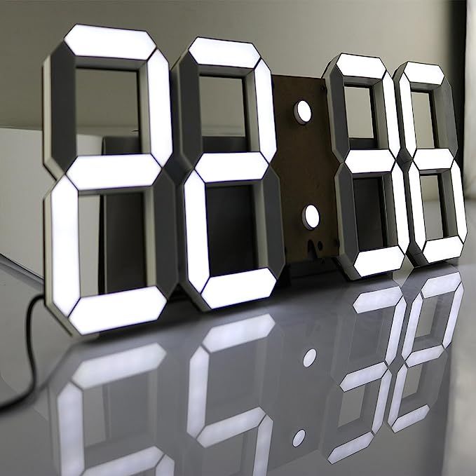 CO-Z 17.3" 3D Led Wall Clock Digital Clock with Large Display, 3D Digital Clock with Remote Contr... | Amazon (US)