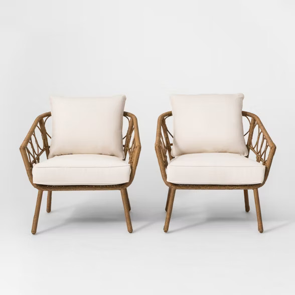Britanna 2pk Patio Club Chair Natural - Opalhouse™ | Target