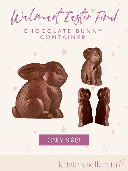 Walmart Easter Find - Chocolate Bunny Container only $.98

#walmart #walmarteaster #walmarthome #walmarteasterfind #ltkunder20 #easter #easter2024 

#LTKsalealert #LTKfindsunder50 #LTKhome