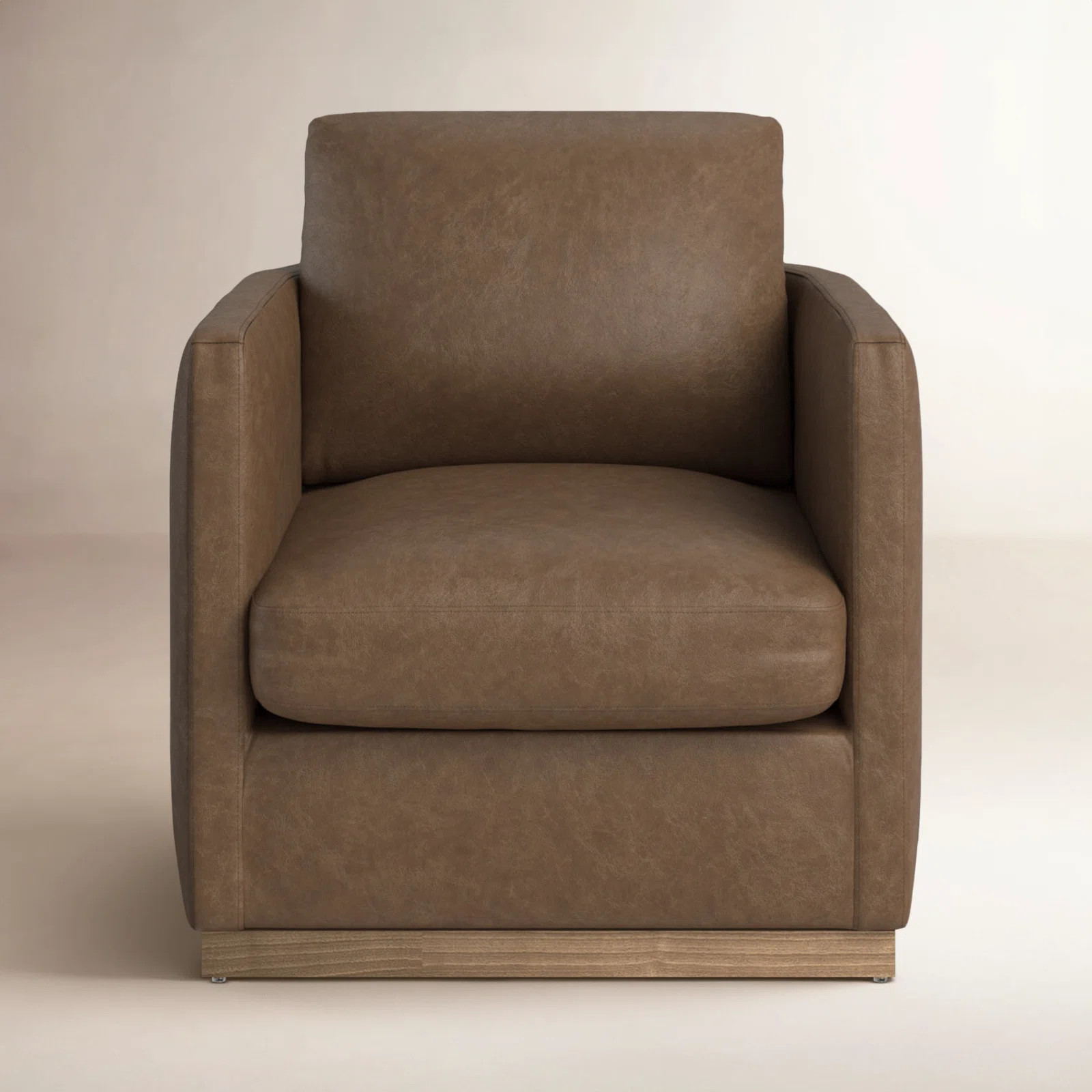 Bobbi Genuine Leather Swivel Armchair | Birch Lane