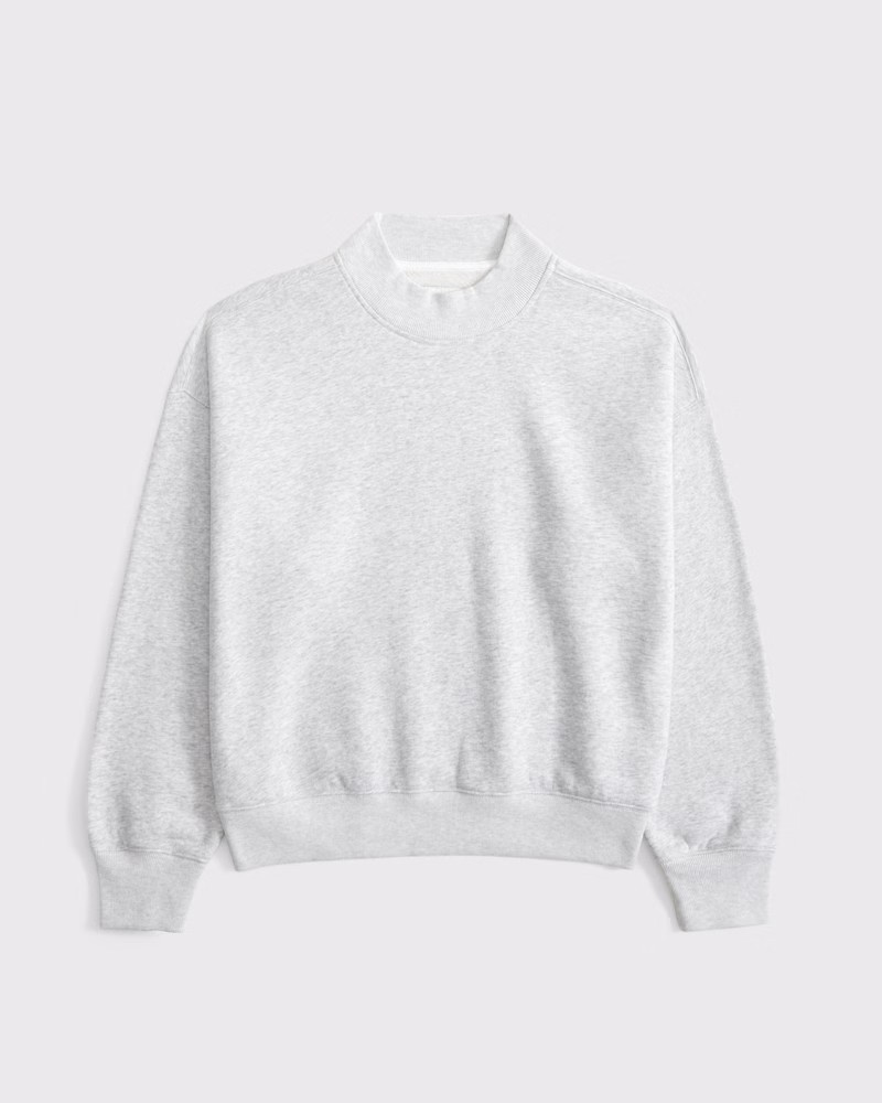Abercrombie & Fitch Women's Sunday Mockneck Crew in Light Gray - Size XXS | Abercrombie & Fitch (US)