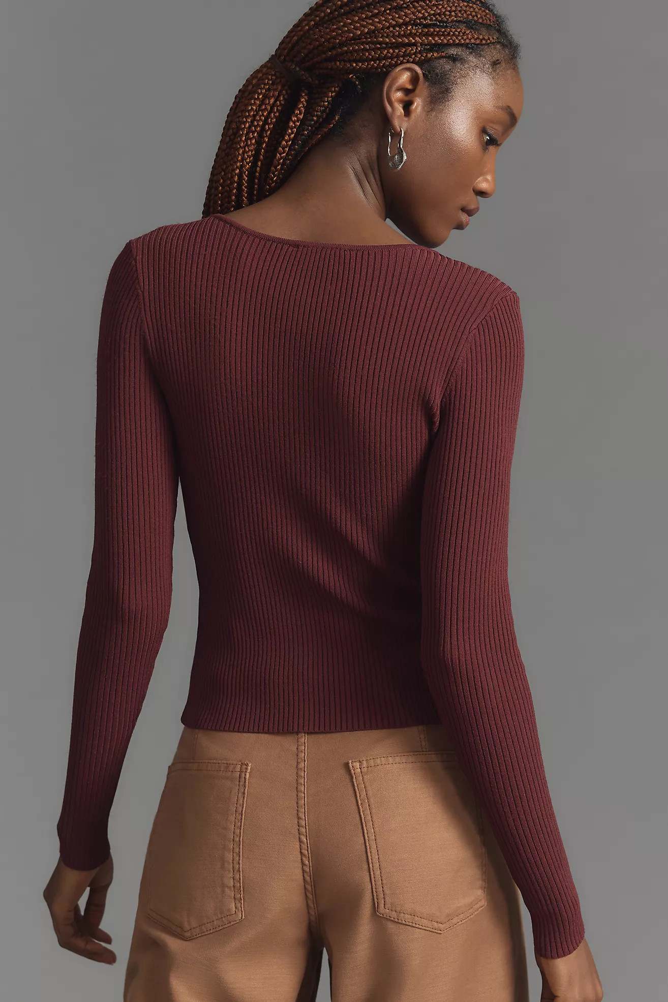 Good American Virgo Rib Zip Sweater | Anthropologie (US)