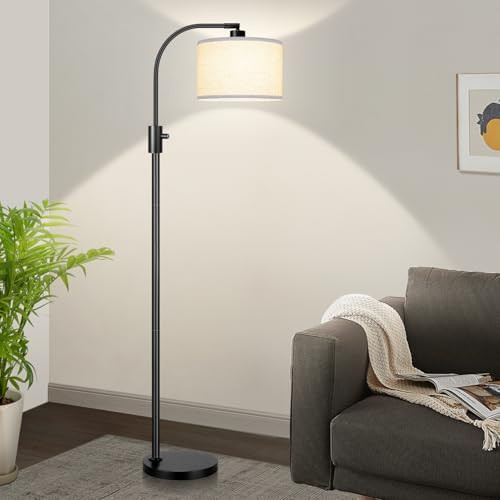 Nintiue Upgraded Modern Arc Dimmable Tall Standing Floor Lamp with Linen Shade, 1200 Lumens LED B... | Amazon (US)