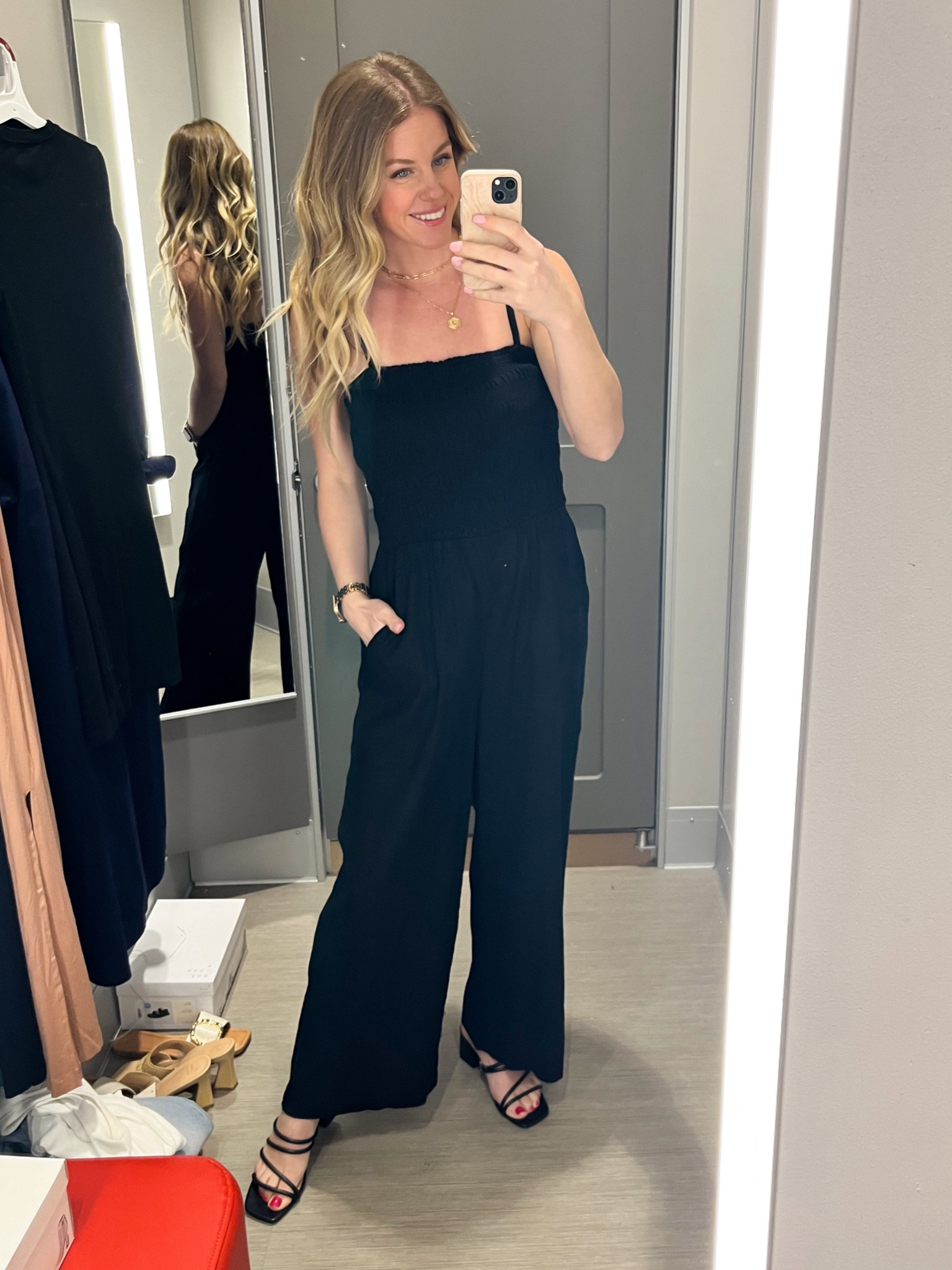 Smocked linen jumpsuit down to $21 with target circle week! Size S 

#LTKSeasonal #LTKSaleAlert #LTKSummerSales