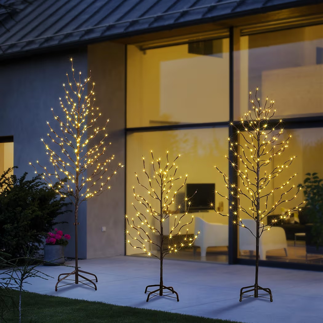 Set of 3 Lighted Tree 3FT 5FT and 6FT LED Artificial Tree for Decoration Inside and Outside Home ... | Amazon (US)