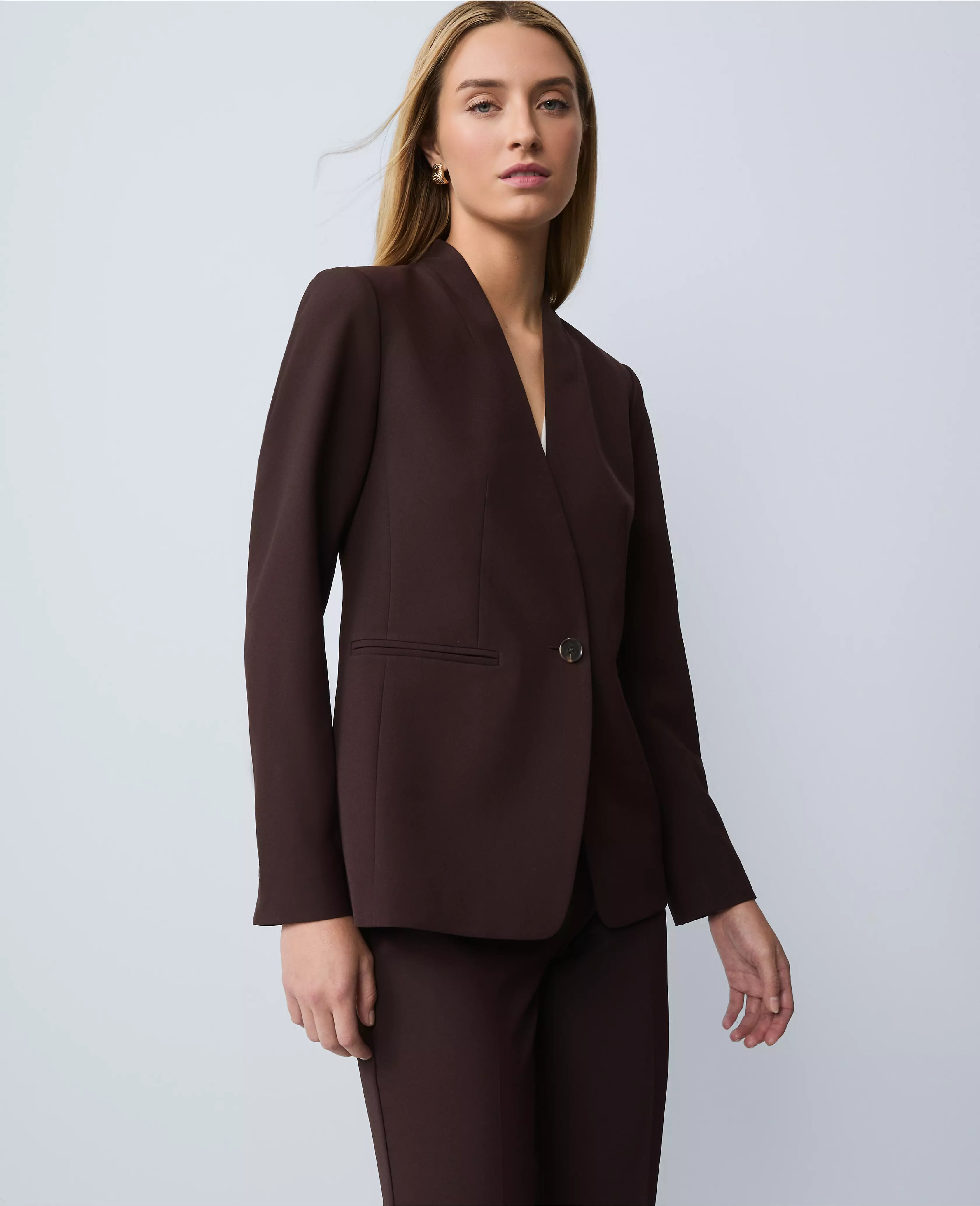 The Petite Cutaway Blazer in Fluid Crepe | Ann Taylor