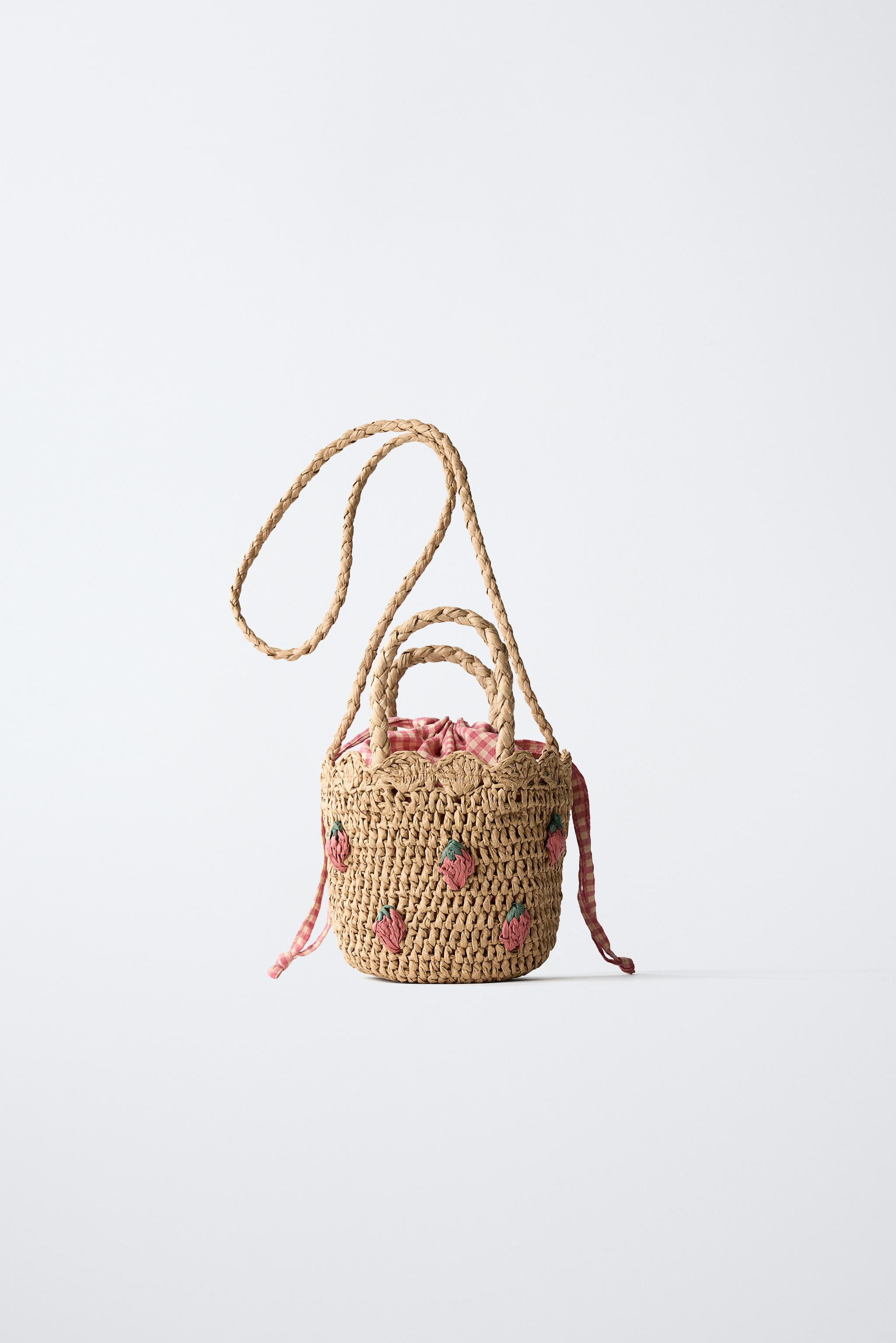 STRAWBERRY RAFFIA EFFECT BASKET | Zara US