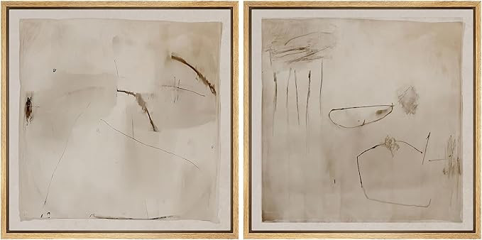SIGNFORD Framed Canvas Print Wall Art Set Minimalist Abstract Ink Wash Illustrations Modern Art M... | Amazon (US)