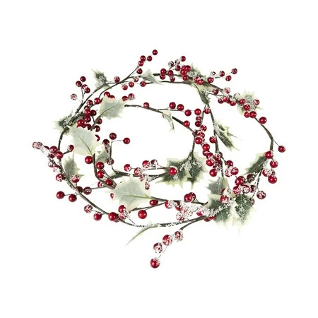 Berry Garlands Faux Plant Leaf Vine And Red Berries Christmas Rattan Iron Wire Office Xmas Tree Hang | Walmart (US)