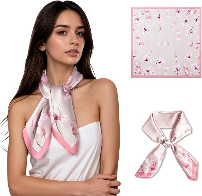 Seawhisper Premium Printed Satin Silk-Like Head Scarf for Women Square Hair Scarf Bandanas for Wo... | Amazon (US)